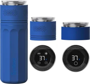Insulin Cooler Travel Case for 4 Pens,Medical Cooler With Temp Display&Ice Packs，Diabetic Insulin Case With Portable Cup Sleeves，Supports Mobile Power Cooling，TSA Approved(Blue)