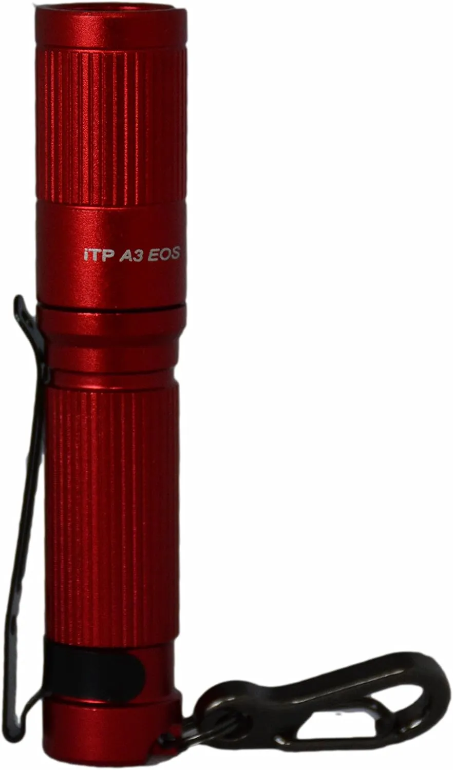 ITP A3 EOS CREE XP-G2 Keychain Flashlight - 150 Lumen with 3 Levels of Output (Low, Medium, High) - LED with Anti-Scratching Lens, 1xAAA Battery Compatible (Included) - Red