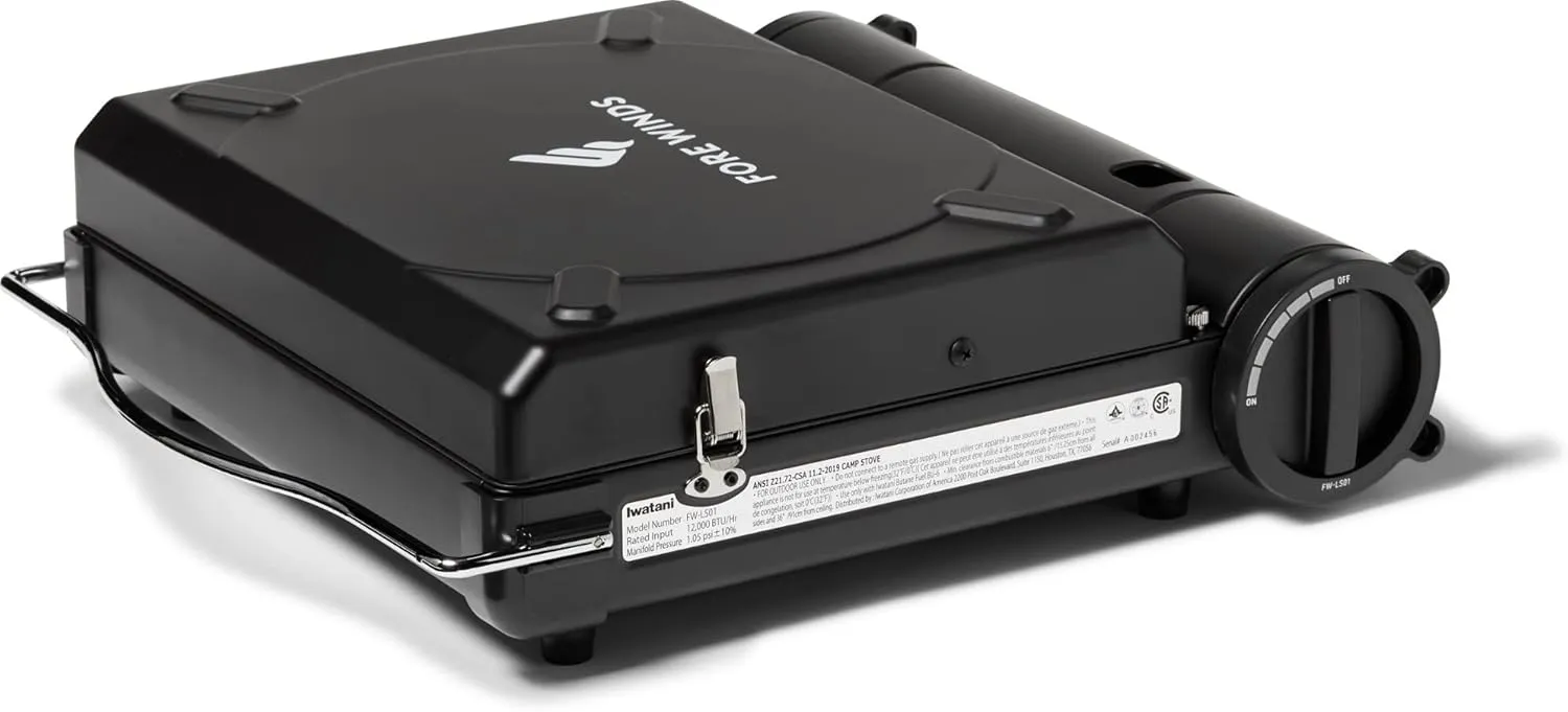 Iwatani Fore Winds Luxe Portable Stove with Premium Iwatani Butane 4-Pack