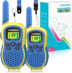 J388C Walkie Talkies for Kids 2 Pack Long Range with Flashlight - Blue