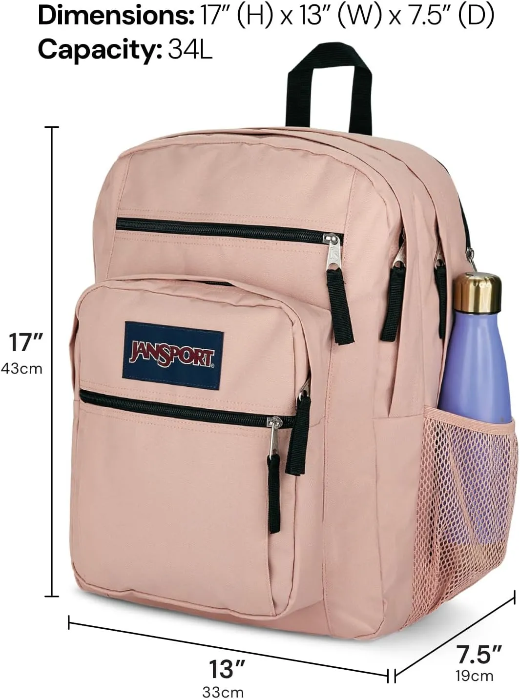JanSport Laptop Backpack - Computer Bag with 2 Compartments, Ergonomic Shoulder Straps, 15” Laptop Sleeve, Haul Handle - Book Rucksack - Strawberry Shower