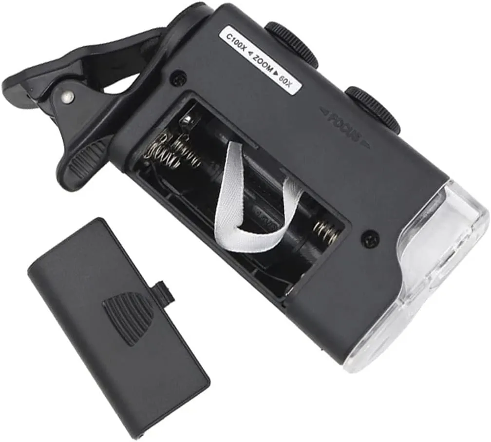 JOEBO Microscope Kit 60X-100X Mobile Phone Microscope with Cell Phone Clip with Carring Bag Microscope Lens Adapters