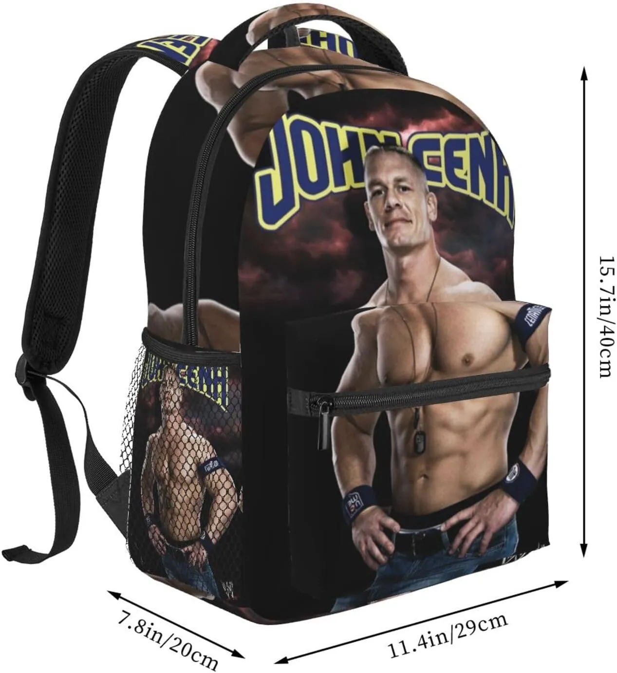 John Wrestler Cena Backpack Adults Bag Casual Backpack Hiking DaypackOne Size