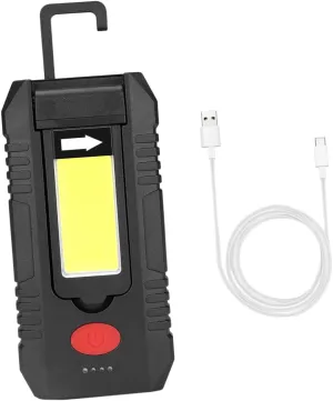 jojofuny Portable Led Magnet Rechargeable Flashlight Camping Lamp Wide Beam 4 Functions