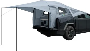JOYTUTUS Cybertruck Tent with Awning, Waterproof PU 2000mm Double Layer for 2 People, Truck Bed Tailgate Camping Tent Canopy for Cybertruck