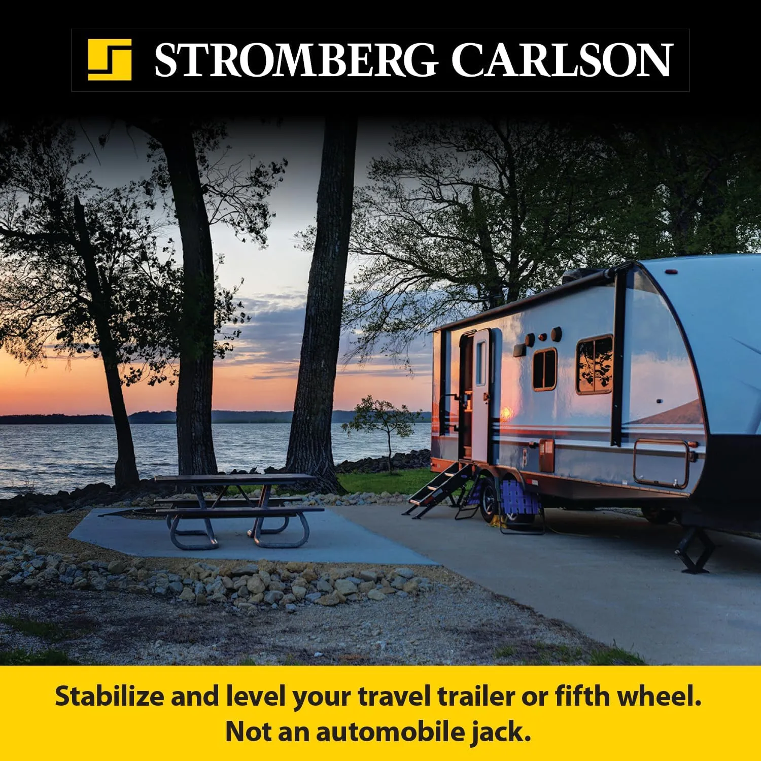 JSC-30/B002YIAC22 -Stromberg Carlson JSC-30 Scissor Jacks-30 Sturdy Stabilizer Jacks for RV&Trailer Leveling,Trailer Jack,Camping & 5thWheel Accessories w/Socket,Bowtie Base,7500lbs Capacity,Set of 2