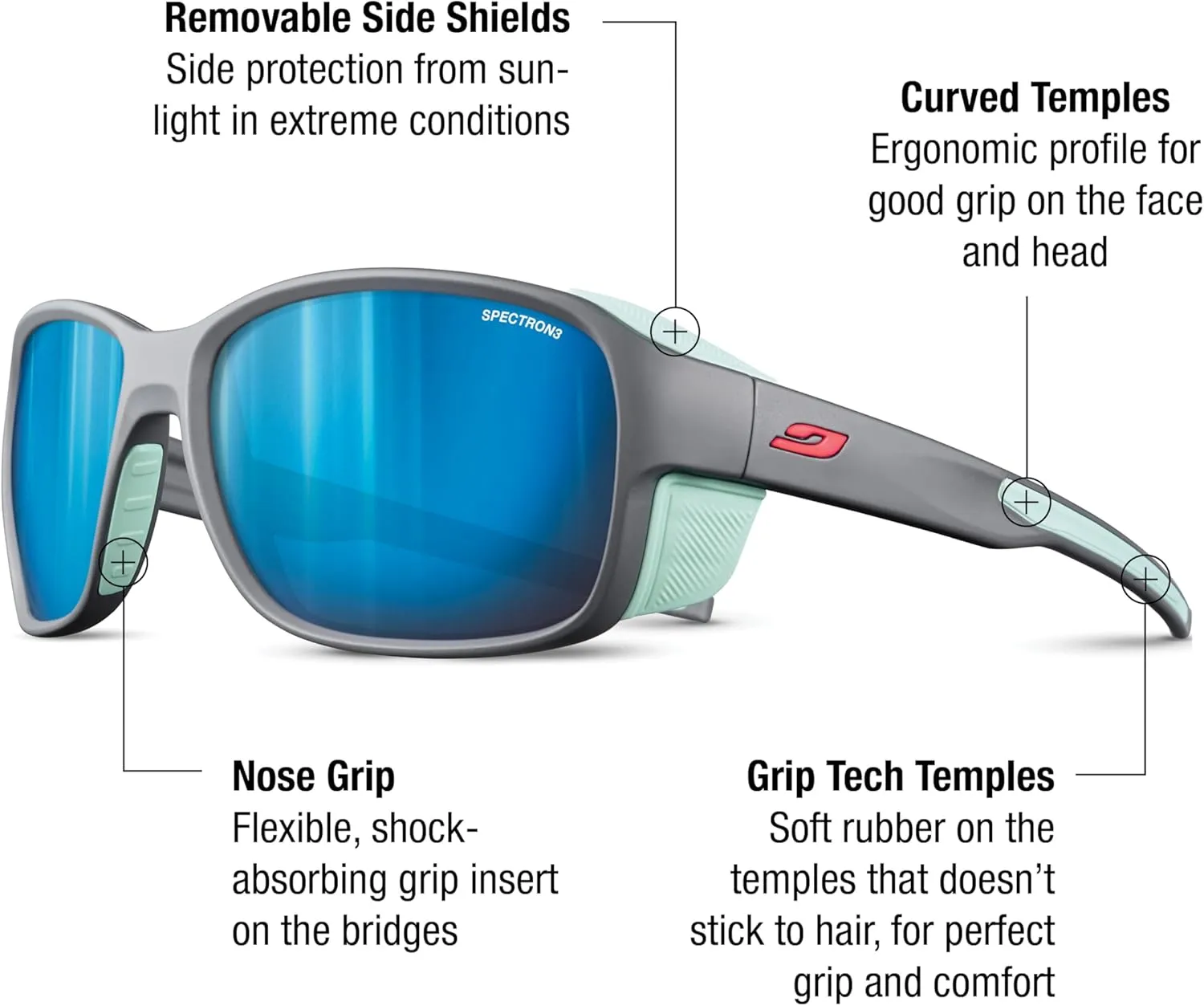 Julbo Monterosa 2 Glacier Sunglasses|Men & Women|Side Shields for Mountaineers