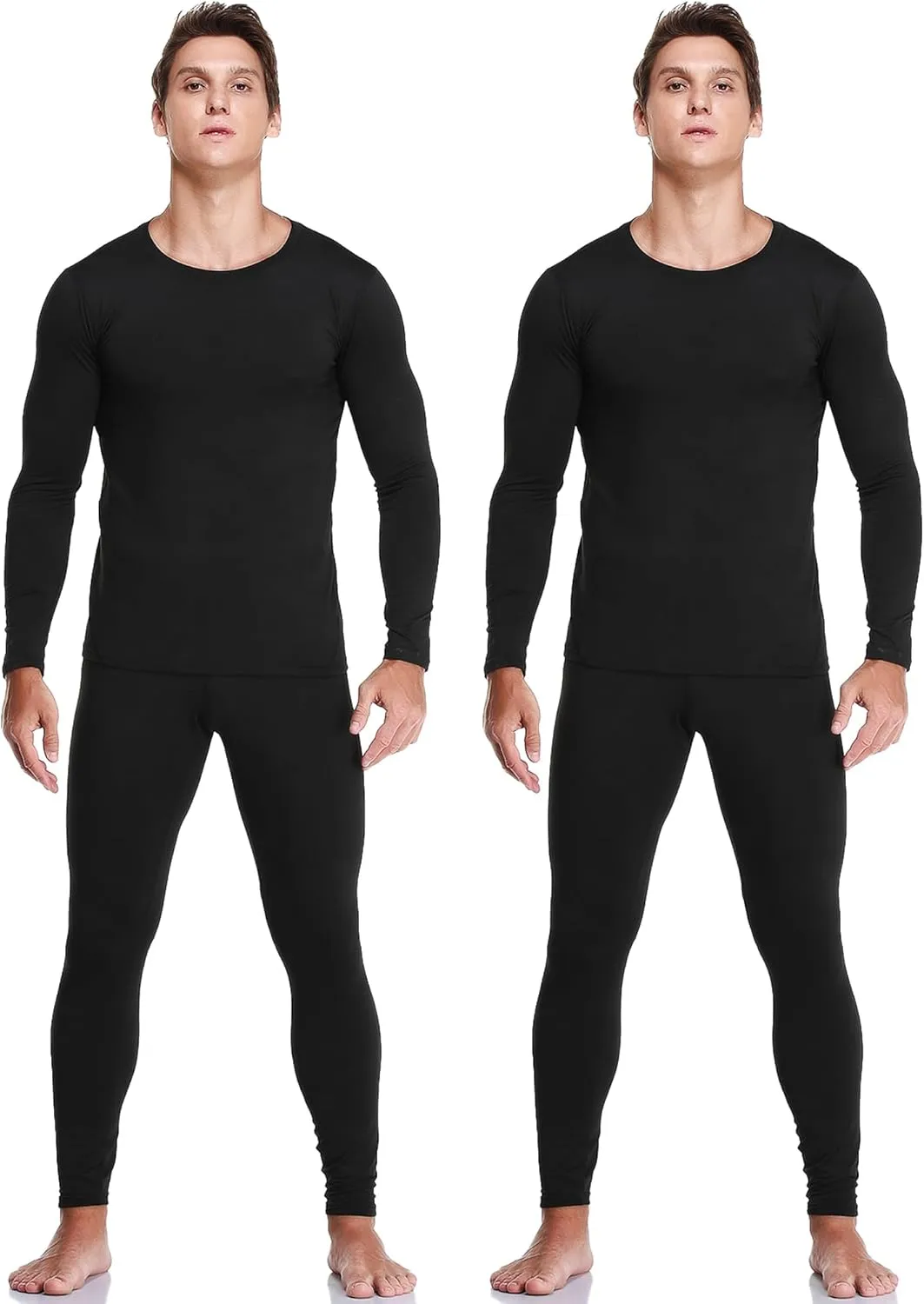 JZCreater Thermal Underwear for Men, Mens Long Johns Thermal Underwear Set, Fleece Lined Base Layer for Cold Weather