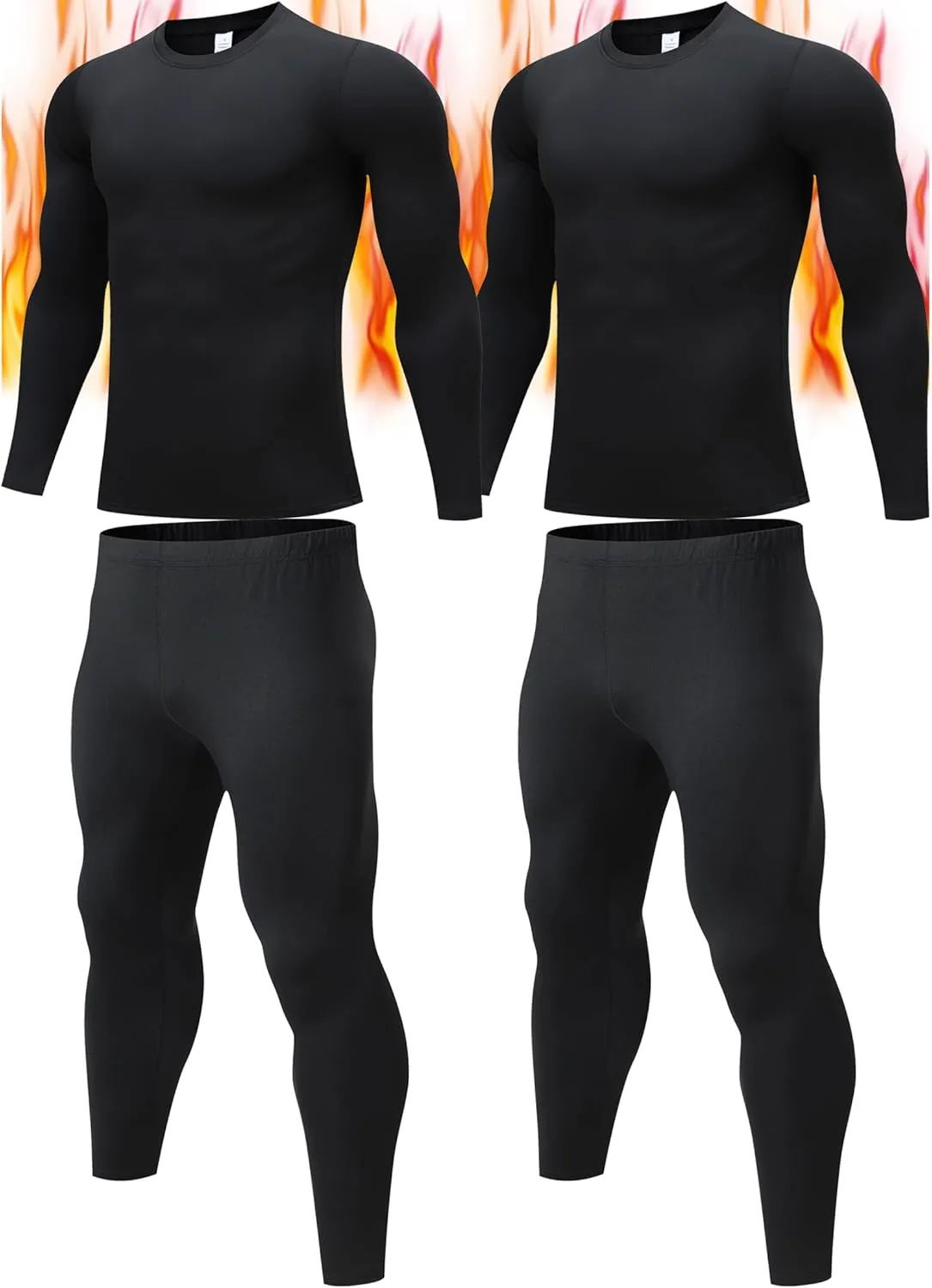 JZCreater Thermal Underwear for Men, Mens Long Johns Thermal Underwear Set, Fleece Lined Base Layer for Cold Weather