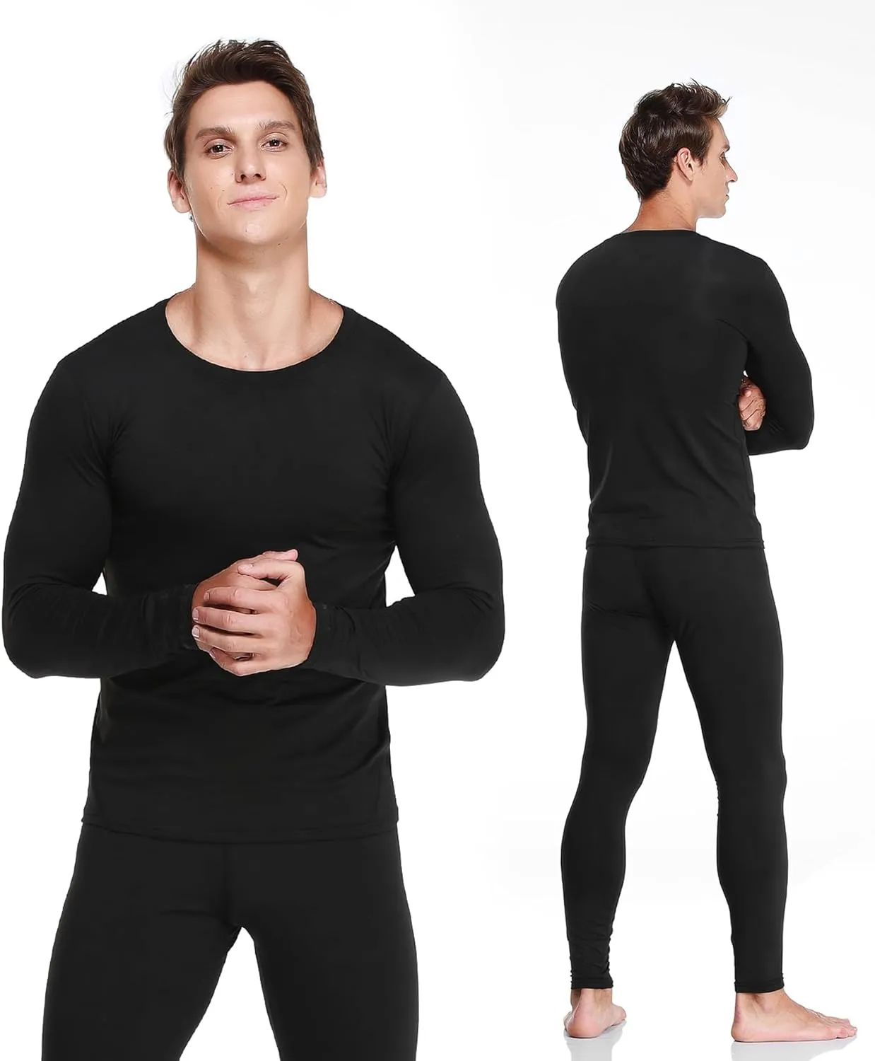 JZCreater Thermal Underwear for Men, Mens Long Johns Thermal Underwear Set, Fleece Lined Base Layer for Cold Weather