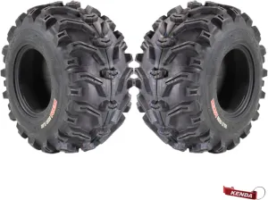 Kenda Bearclaw K299-22x12-9 Rear Tires for All Terrain (ATV), UTV, and Side by Side (SxS) Vehicles - 6-Ply - Bear Claw 22x12x9 with Kenda Keychain (2-Pack)