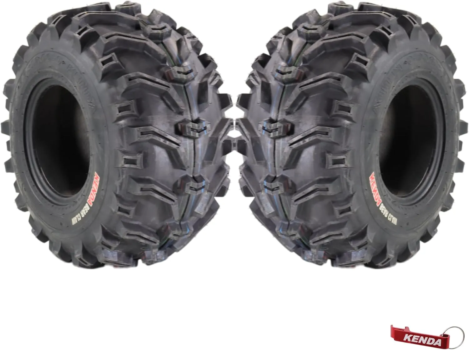 Kenda Bearclaw K299-22x12-9 Rear Tires for All Terrain (ATV), UTV, and Side by Side (SxS) Vehicles - 6-Ply - Bear Claw 22x12x9 with Kenda Keychain (2-Pack)