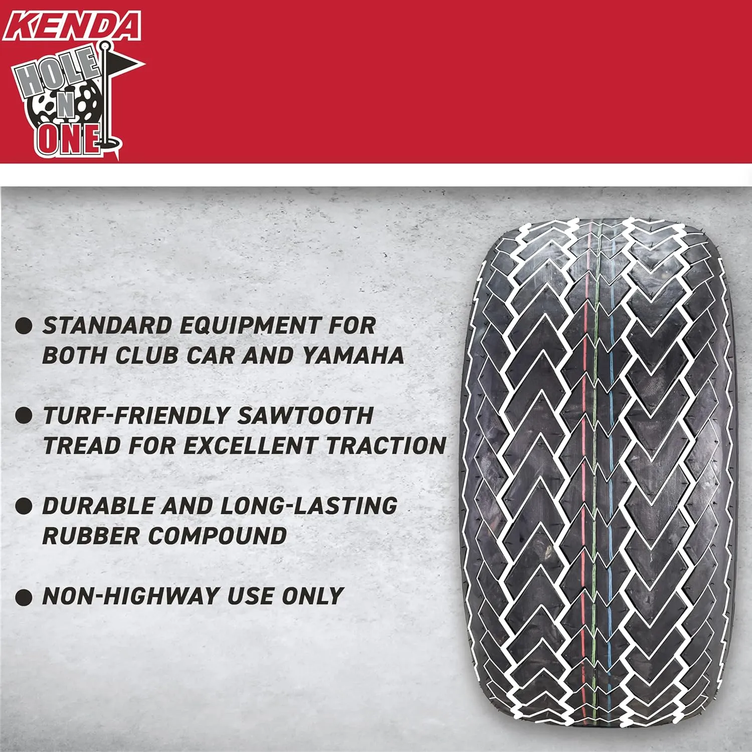 Kenda Hole-N-1 18x8.5x8 Replacement Golf Cart Tires with Kenda Keychain (4 Pack)