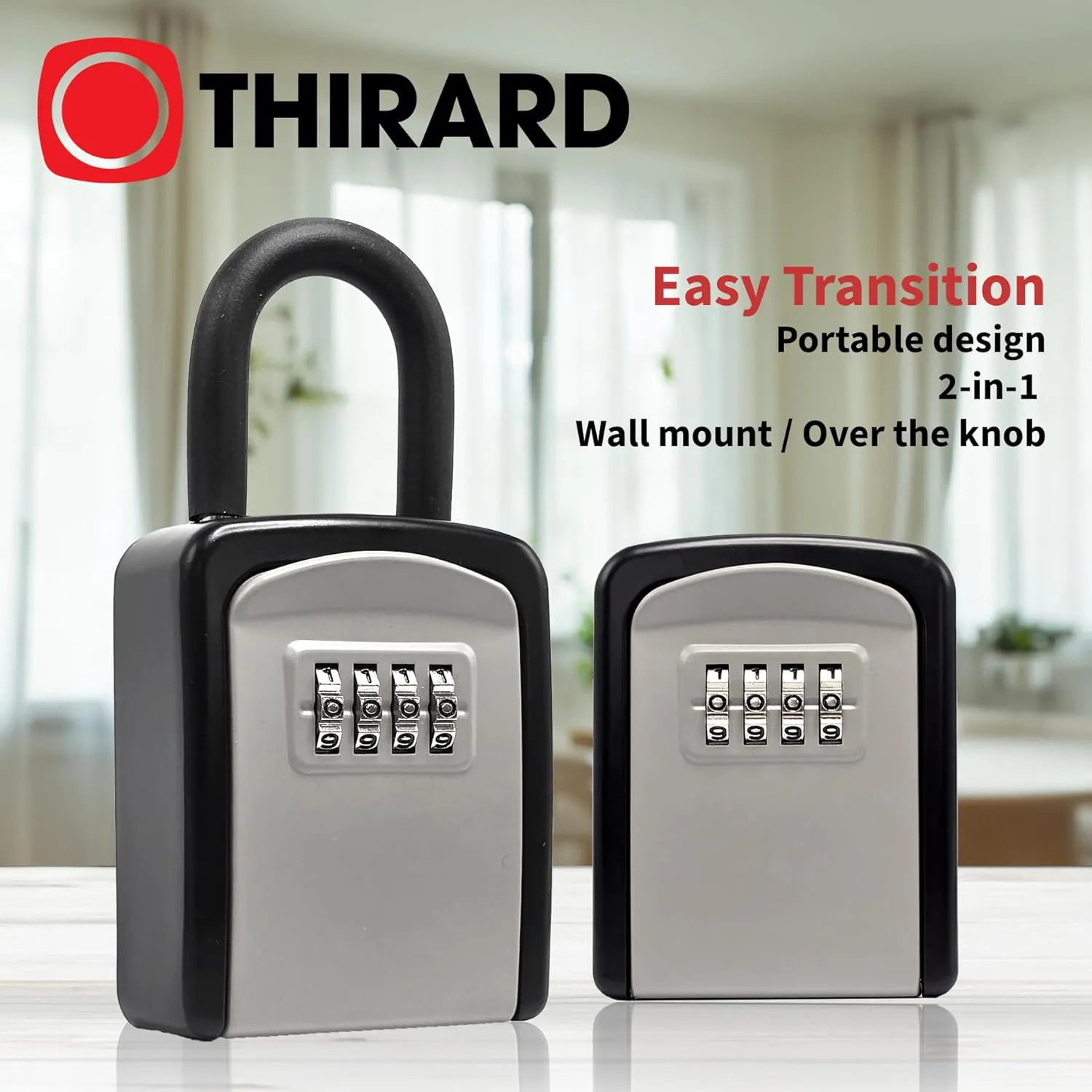 Key Lock Box – Portable & Wall-Mounted Key Safe, Weatherproof & Secure Combination Lockbox, Heavy-Duty Key Storage for Home, Airbnb, Rentals, Office, and Emergency Access