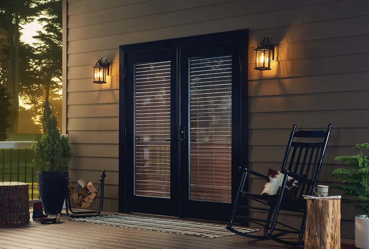 KICHLER Linford 1-Light 13.75-in H Outdoor Wall Light in Olde Bronze with Clear Water Glass Shade, 39507A