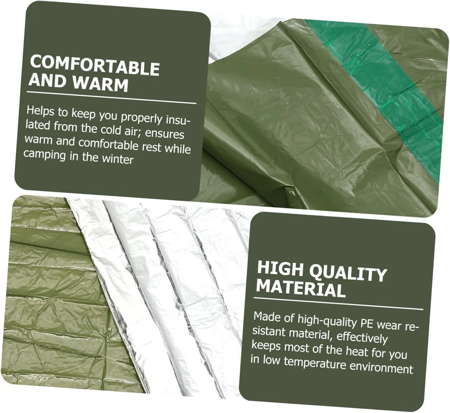 KICHOUSE Emergency Tent Electric Blanket Thermal Portable Liner Lightweight Camping Blanket Survival Kits Camping