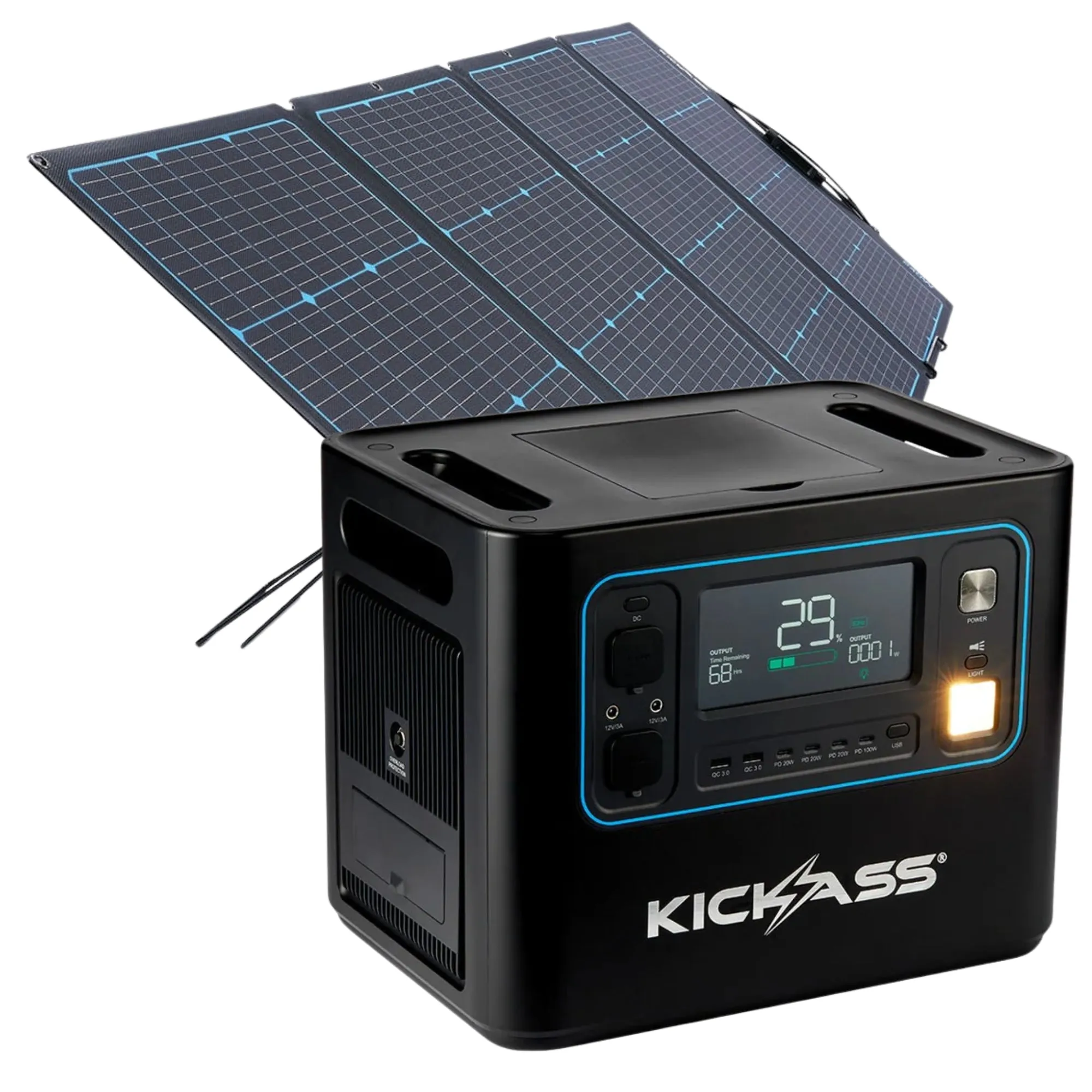 KickAss KickCharge 2400 Portable Solar Generator Pro Kit