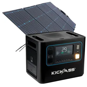 KickAss KickCharge 2400 Portable Solar Generator Pro Kit