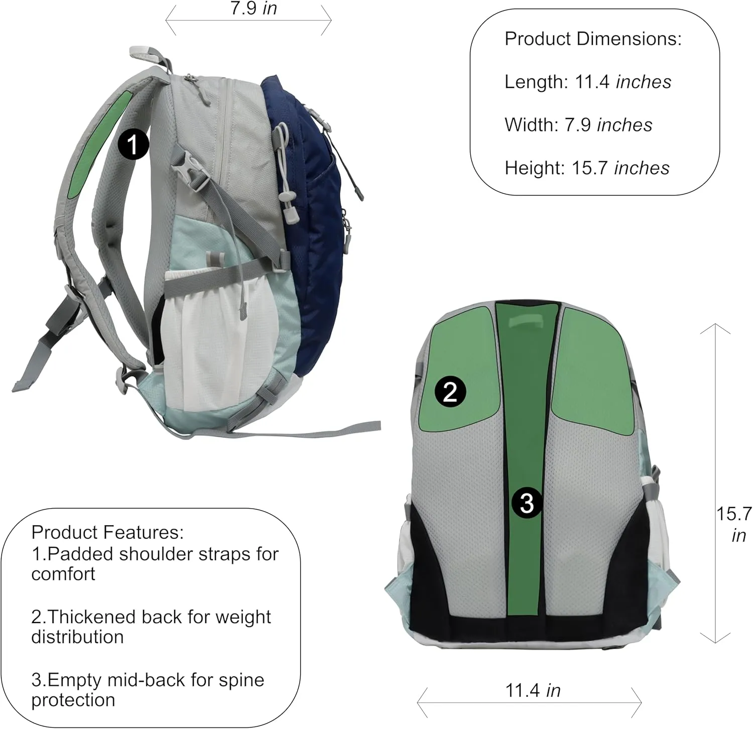 Kids 18L Early School Age Hiking Waterproof Outdoor Camping Travel Backpack, Breathable Panel & Picnic Mat(Astronaut)