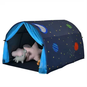 Kids Galaxy Starry Sky Dream Portable Play Tent with Double Net Curtain-Blue - C
