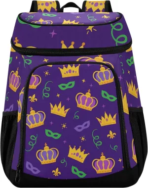 Kigai Cooler Backpack 28L 36 Cans Mardi Gras Style Lightweight Lunch Cooler, Waterproof Leak Proof for Beach Park Courtyard Party Hiking Camping Traveling