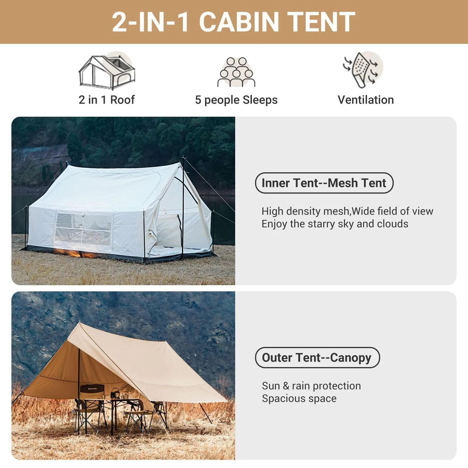 KingCamp Mountain In C2 Double-Layer House Tent