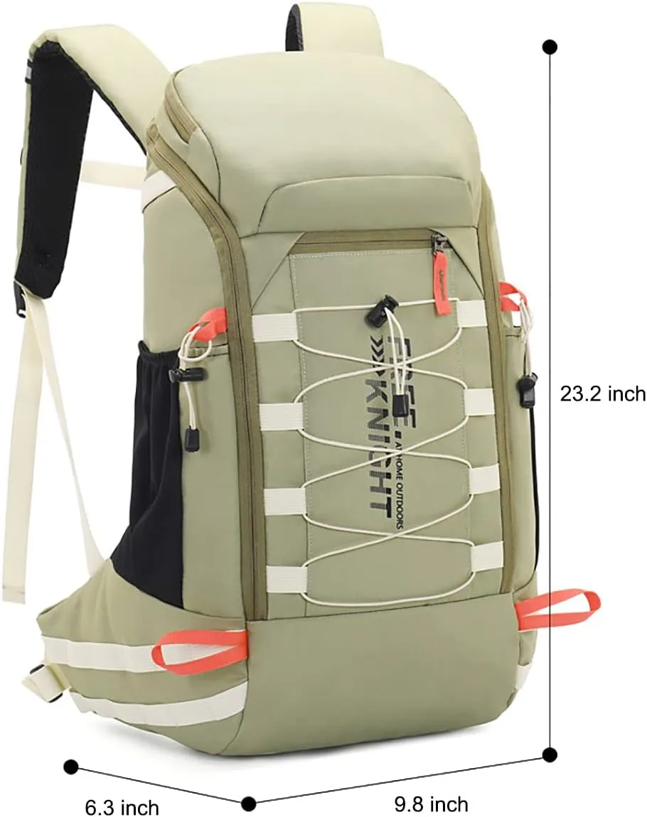 King'sGuard 40L Hiking Backpack with Rain Cover Travel Backpack for Men Women Lightweight Waterproof Outdoor Climbing Camping Daypack (Grey)