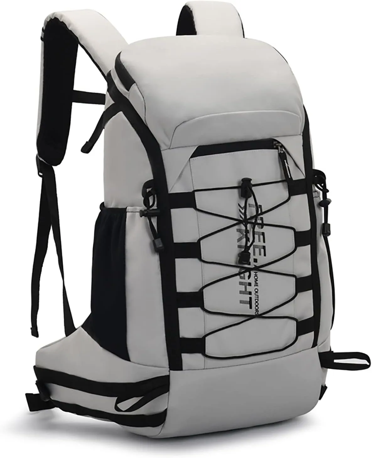 King'sGuard 40L Hiking Backpack with Rain Cover Travel Backpack for Men Women Lightweight Waterproof Outdoor Climbing Camping Daypack (Grey)