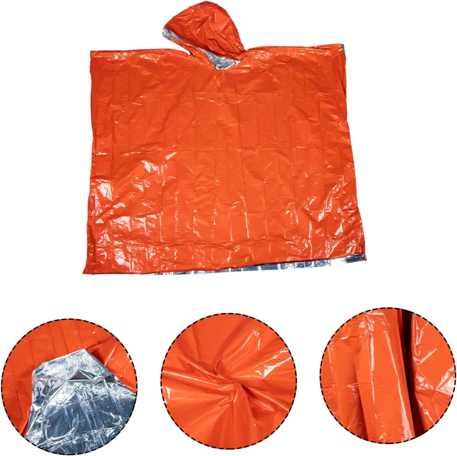 Kisangel 2pcs Emergency Warm Raincoat Poncho Raincoat Safety Overalls Coverall Ponchos rain Adult Hooded rain