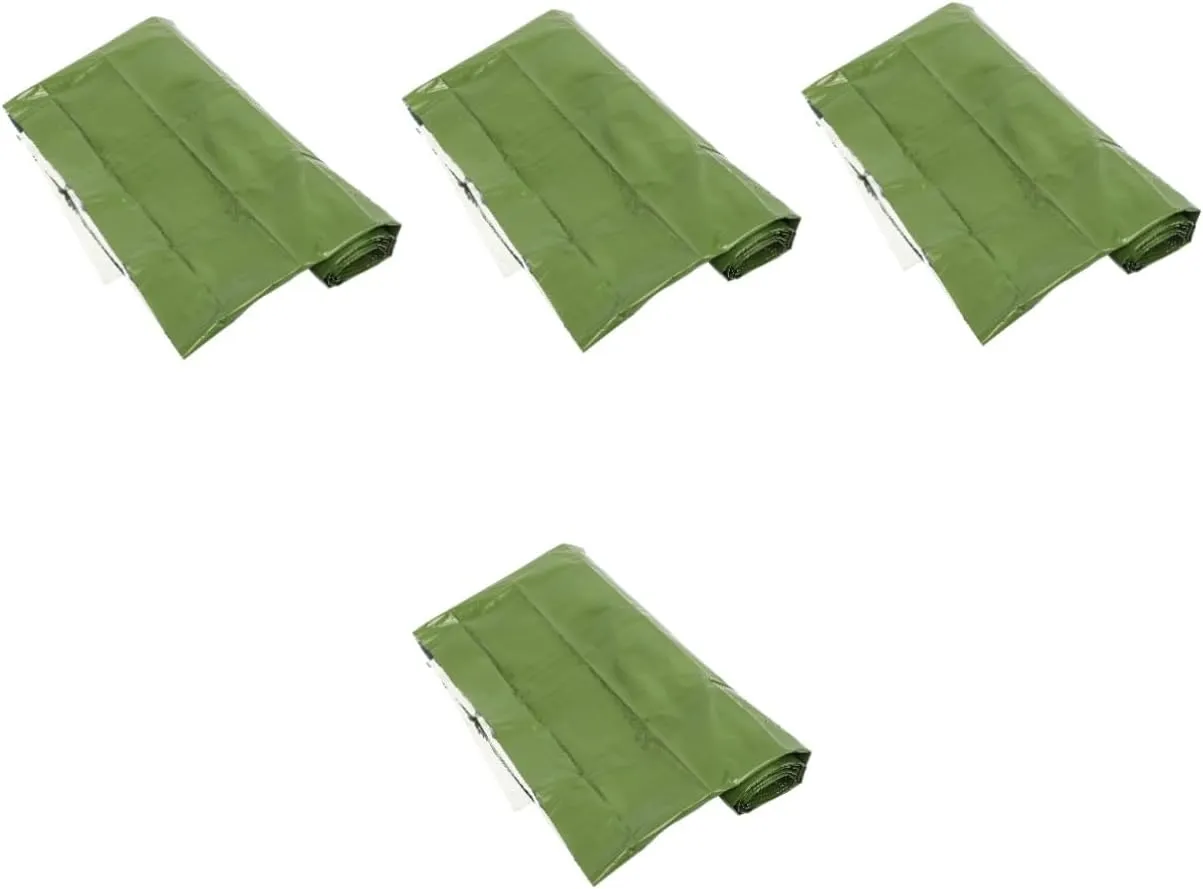 Kisangel 4pcs Emergency Survival Blanket Camping Blanket for Rain Moisture Protection
