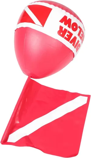 Kisangel Diving Buoy with Dive Flag PVC High Visibility Float for Scuba Diving Snorkeling Water Activities Durable Warning Signal for Safety Open Water