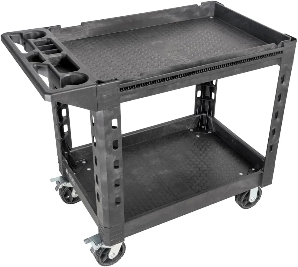 Klein Tools 54831MB MODbox Utility Cart, 2-Shelf Heavy Duty Rolling Tool Cart, 500-Pound Capacity, 6-Inch Wheels, for Jobsite, Warehouse