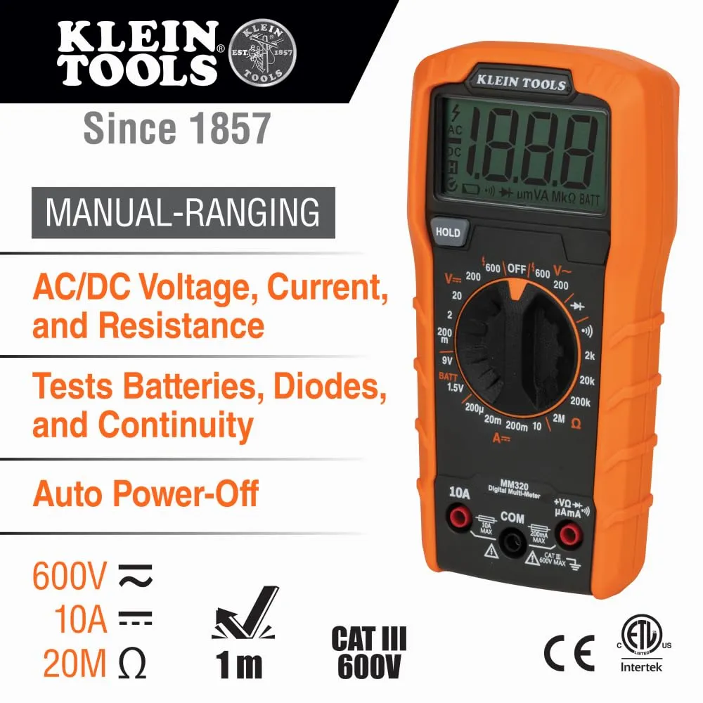 Klein Tools 80101 Circuit Breaker Finder Kit, GFCI Outlet and Receptacle Tester Kit, Multimeter, NCVT, Outlet Tester, Leads, 6-Piece