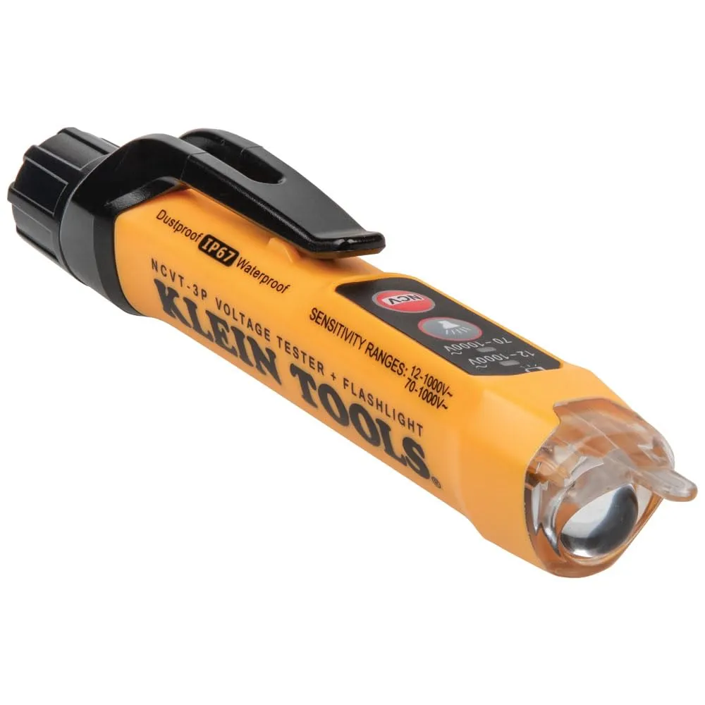 Klein Tools NCVT3PKIT Electrical Test Kit, Dual-Range Non-Contact Voltage Tester with Flashlight, AC/DC Voltage Tester