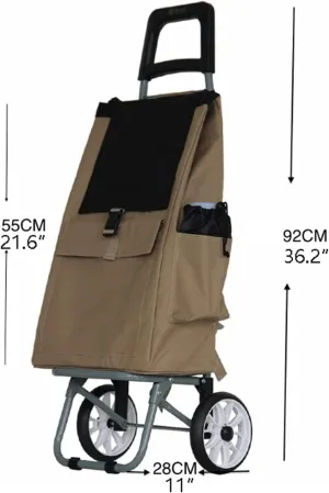 KouRy Shopping Cart Foldable Shopping Cart Insulation Ice Bag Grocery Cart Utility Trolley Carts for Grocery Laundry Book Luggage Travel Grocery Cart Home Essentials (Color : B)