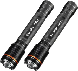 KunHe Heavy Duty 3D Cell LED Flashlights Large Aluminum Zoomable High Lumens 1200 LM Battery Powered Single Mode Flash Light- Big Flashlight for Home Emergency Power Outages Camping Car