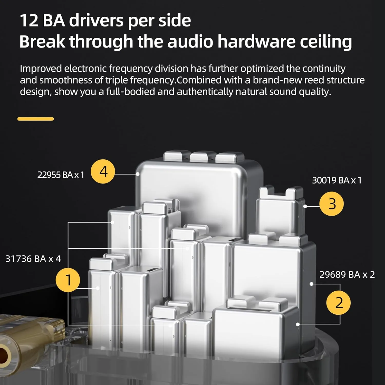 KZ AS24 IEM Earphones 24 Balanced Armature Drivers in Ear Monitor Headphones HiFi Earbuds Wired with Detachable 2Pin 0.75mm Cable for Stage Musicians Audiophile (Silver, Standard Version No Mic)