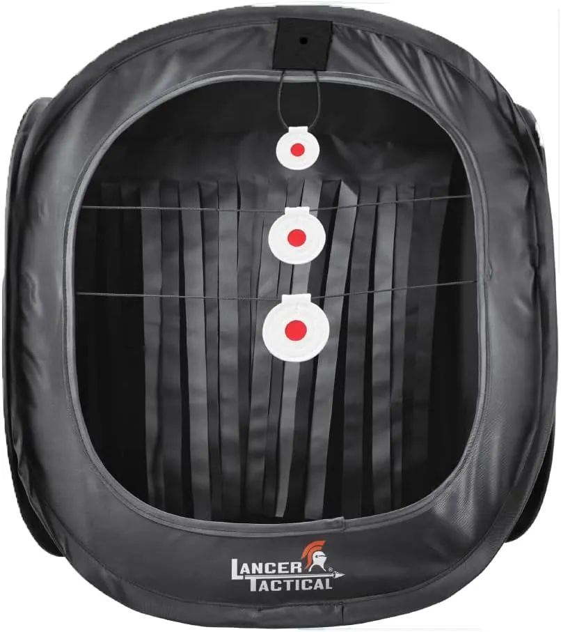 Lancer Tactical Portable Airsoft Target Tent-Black-Non Lethal BB Shooting Target