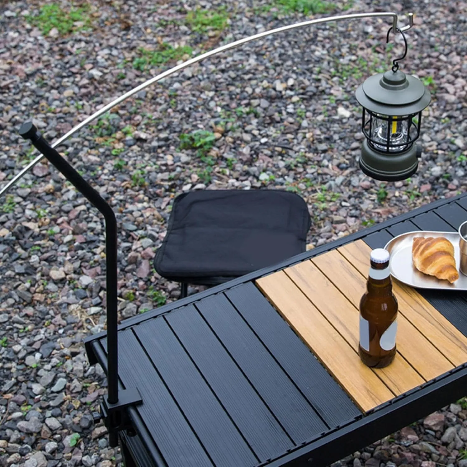 Lantern Stand - Lamp Pole, Portable Lighting Holder, Outdoor Support Rack | Extendable Hanging Post with Stable Footing, Secure Bracket for Camping, Hiking, and Picnic Tabletop Illumination