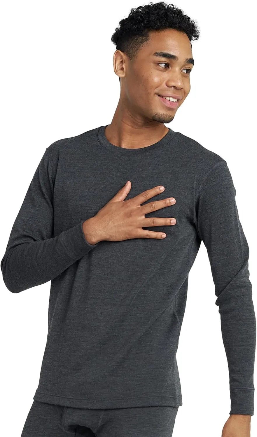LAPASA Men 100% Merino Wool Shirt Base Layer Lightweight Midweight Thermal Top Long Sleeve Hunting Undershirt Warm Long John