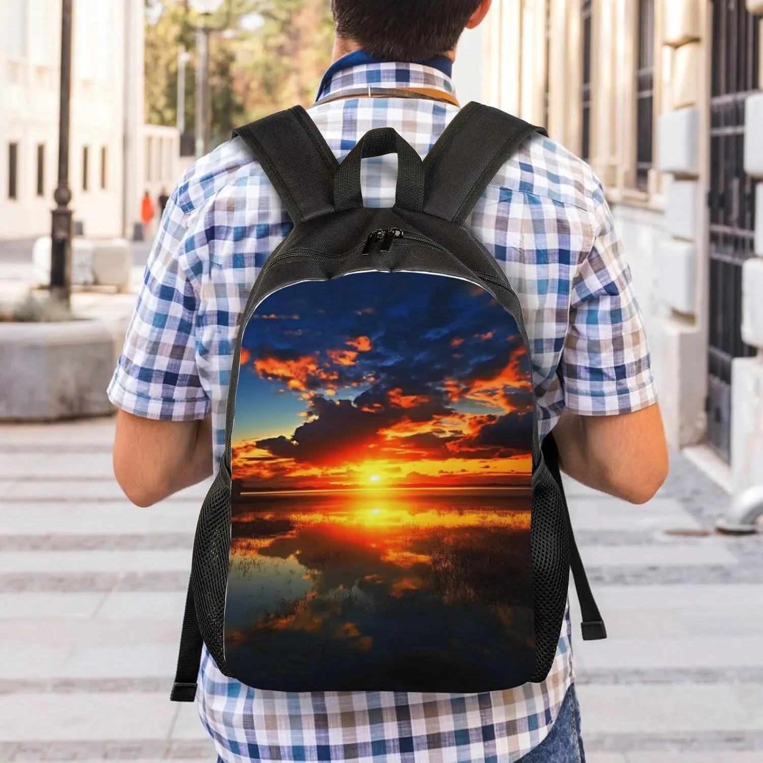 Laptop Backpack for Women Men Carry-on Backpack Sunset Daypack Lightweight Travel Shoulder Bags