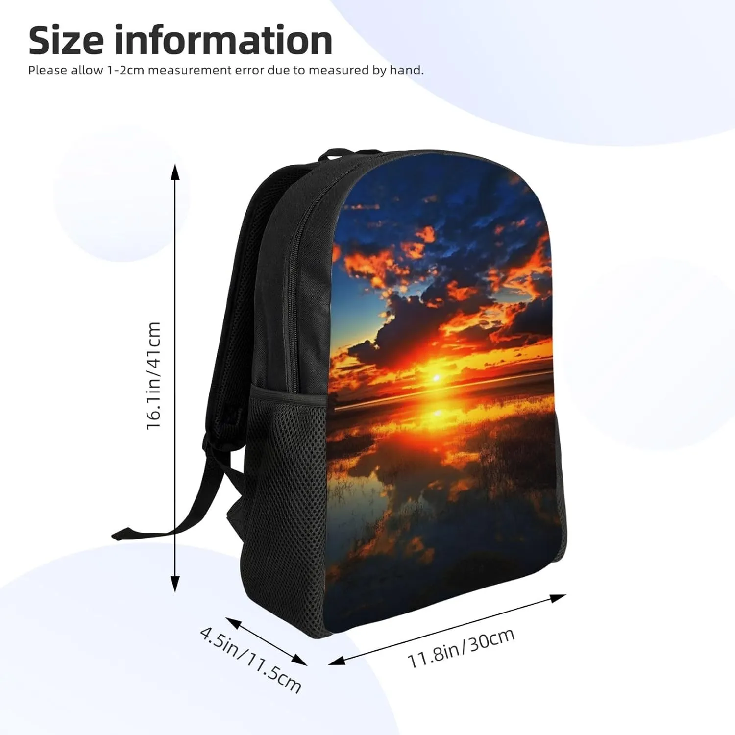 Laptop Backpack for Women Men Carry-on Backpack Sunset Daypack Lightweight Travel Shoulder Bags
