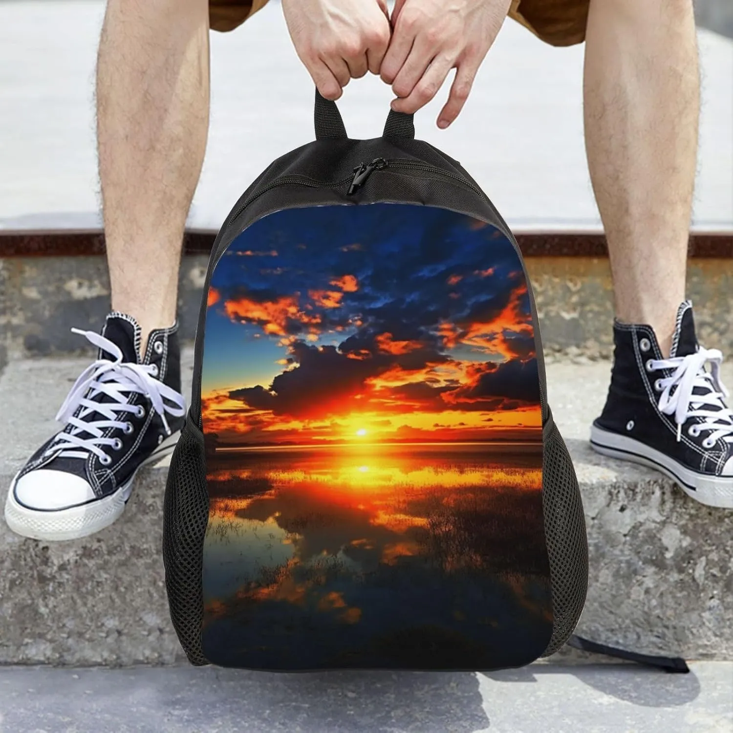 Laptop Backpack for Women Men Carry-on Backpack Sunset Daypack Lightweight Travel Shoulder Bags