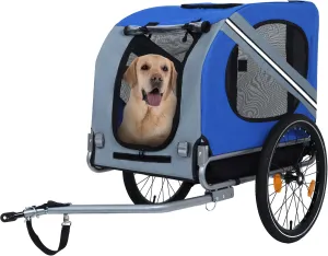 Large Dog Bike Trailer, 120 LB Capacity Pet Cart Bicycle, All-Terrain Pet Carrier, Cargo Carrier, Durable Steel Frame for Travel, Cycling, Outdoor Adventures