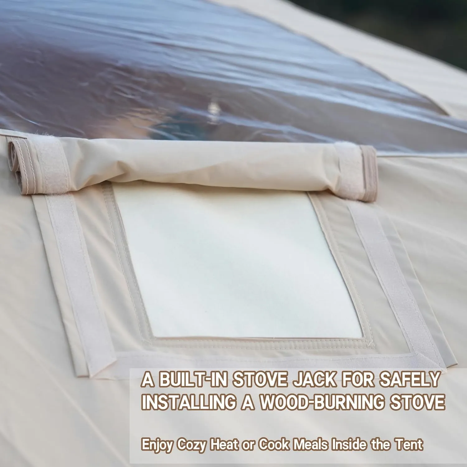 Large Inflatable Tents for Camping, Luxury Canvas Blow up Tent for Adult 2/4/8 Person, Easy Setup Inflatable Dome House Glamping Tents with Pump, 2 Room, Waterproof Hot Tent with Stove Jack