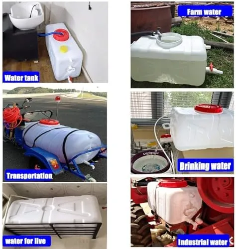 Large Plastic Water Storage Tanks 50L/80L/110L/200L Emergency Water Storage Camping & Hiking Water Storage Water Container Multifunctional Water Tank
