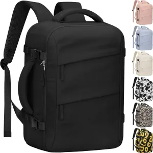Large Travel Backpack Personal Item Size for Women Men TSA Approved Waterproof 17 Inch Laptop Backpack College Business Work Weekender Hiking Travel Essentials Backpack Black