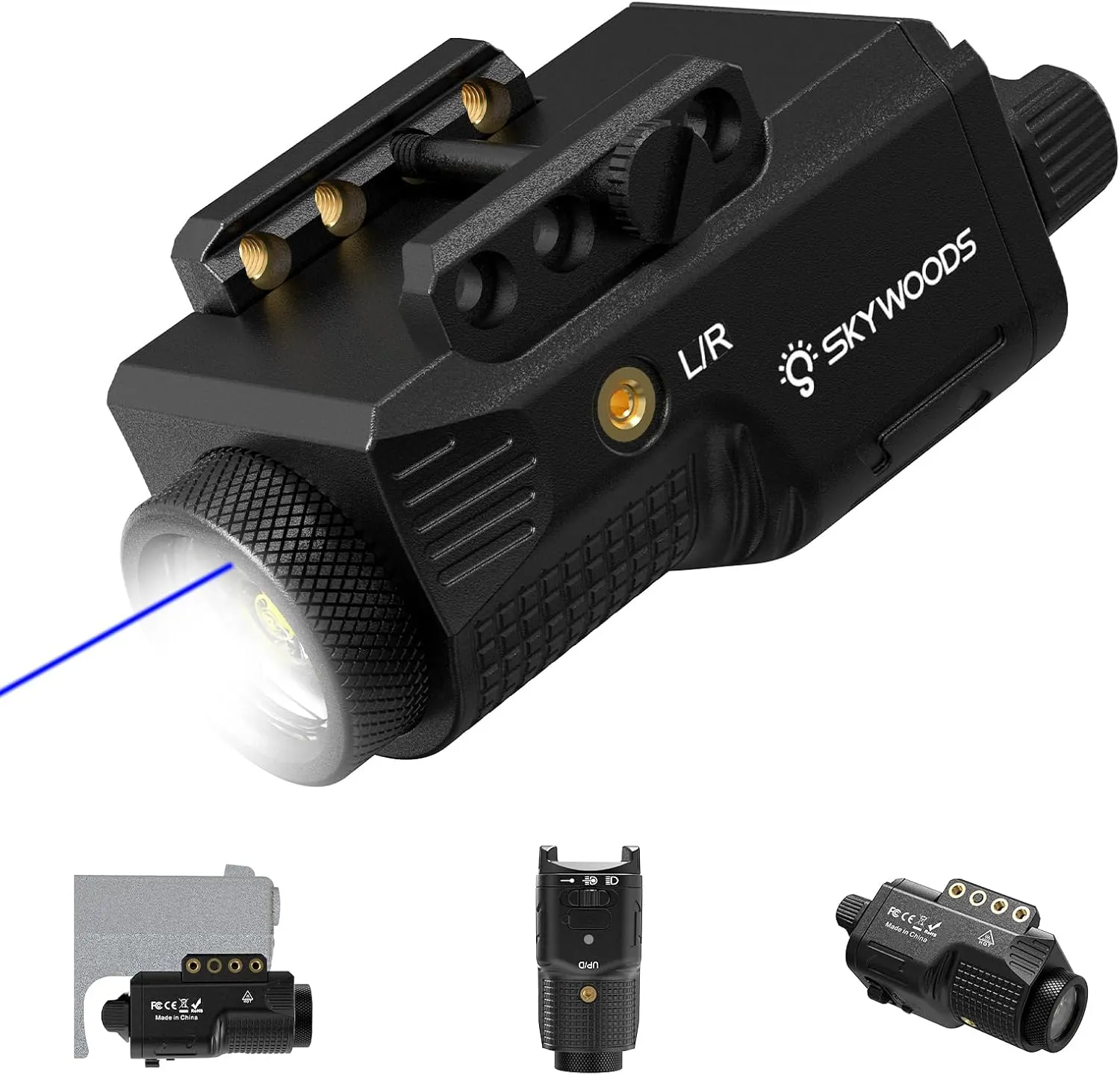 Laser Light Combo - 800 Lumens Laser Beam and Flashlight for Pistol Rifle with Picatinny 1913 Rail, Tactical Blue Gun Laser Light Combo, USB C Rechargeable 500mAh Battery
