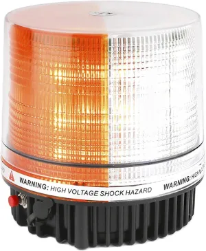 LE-JX Amber/White Wireless Rotating Beacon Orange Battery Led Strobe Warning Light Roof Top Plow Hazard Flash Emergency Lights 12V with Magnetic Base Mount and Rechargeable Plug(Yellow/White, 18 LED)