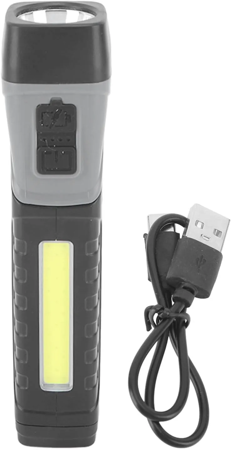 LED COB Flashlight Magnetic, Magnetic Rechargeable Flashlight IPX4 Waterproof 5 Modes with Clip for Work Camping
